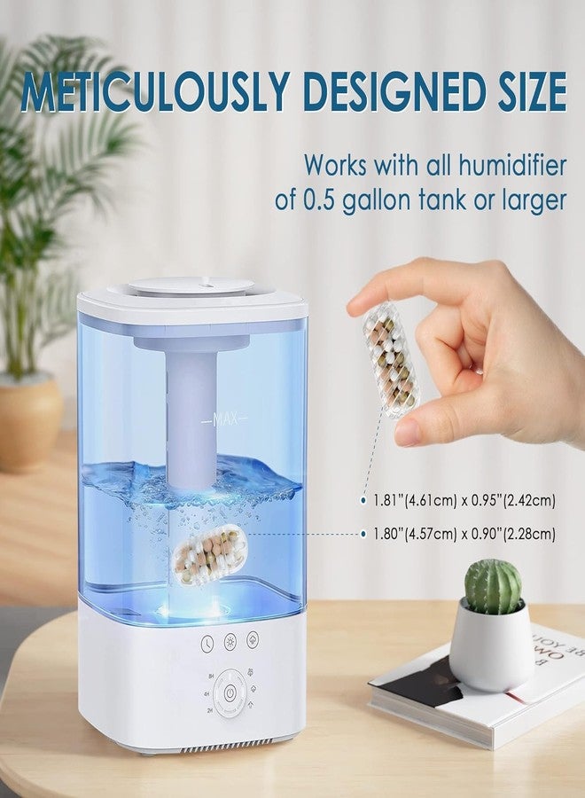 HSIAMEN 20x Humidifier Cleaner Compatible with Most Humidifiers Replacement for Ultrasonic Humidifier Demineralization Cartridge Tank Cleaning Fish Drop Ball Filter - Image 5